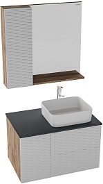 Grossman Мебель для ванной Альба 80 подвесная веллингтон/белая матовая – фотография-1